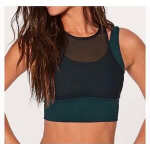 Lululemon Double Tap II Bra Layered Tank Activewear Submarine Size 12 Xx1350